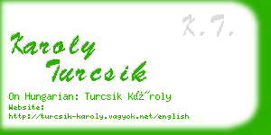 karoly turcsik business card